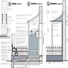 detail drawing for the replacement front verandah