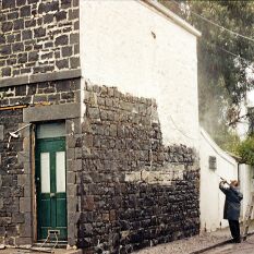 high pressure water is less destructive than sand blasting in removing 100 years of paint