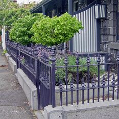 cast-iron fence is set in lead: the best traditional method
