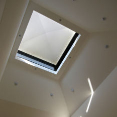 lighting and ventilation from the roof apex allows dramatic light in and draws out heat