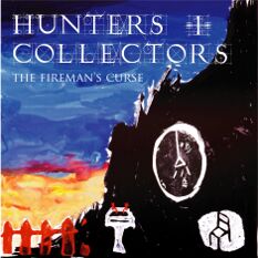 a record cover painting, with a hand drawn font constructed in pen and ink