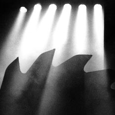a rotating 4.5m circular saw blade - part of a stage design which toured Australia