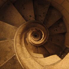 Gaudi's organic spiral in the Sagrada Familia much photographed - here is my version